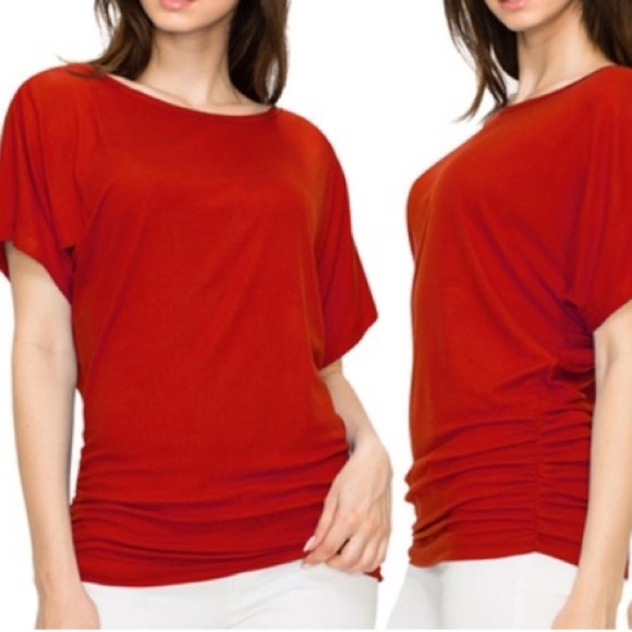 JOHNNY WAS By Johnny Ruched Side Dolman Sleeve Top - Picture 3 of 8